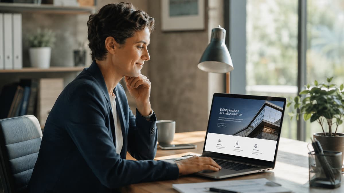 French SMB business leader satisfied with her new professional website launched in 2026