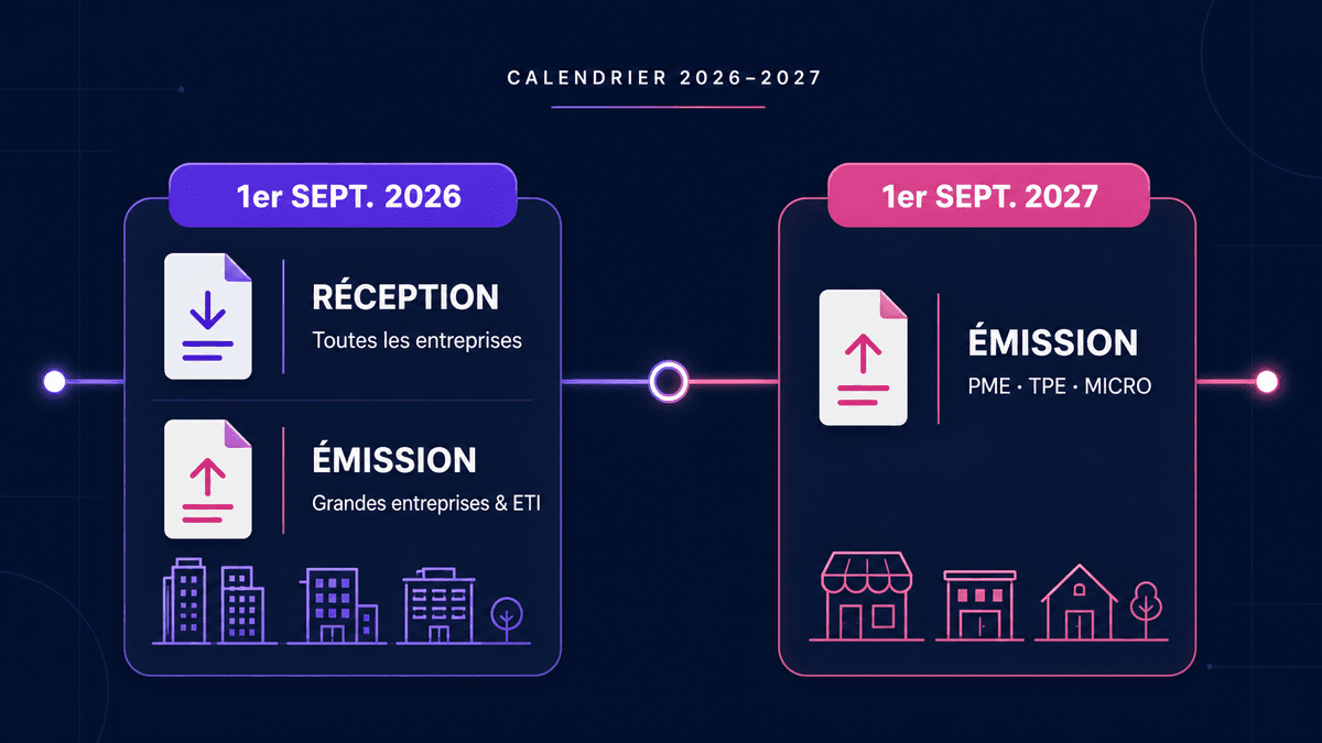 Calendrier facturation électronique France 2026-2027 dates PME TPE ETI grandes entreprises