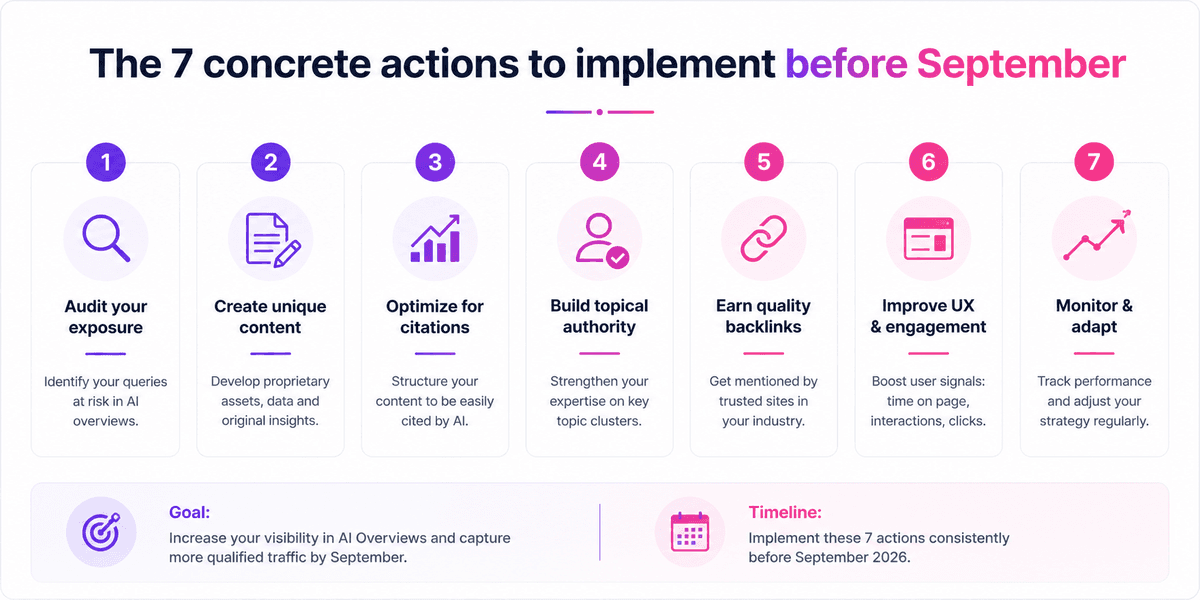 7 SEO/GEO actions to implement before September 2026 for SMBs