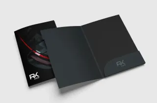 Support commercial RX PPF pour Reflectiv : couverture et brochure ouverte avec rabat intérieur