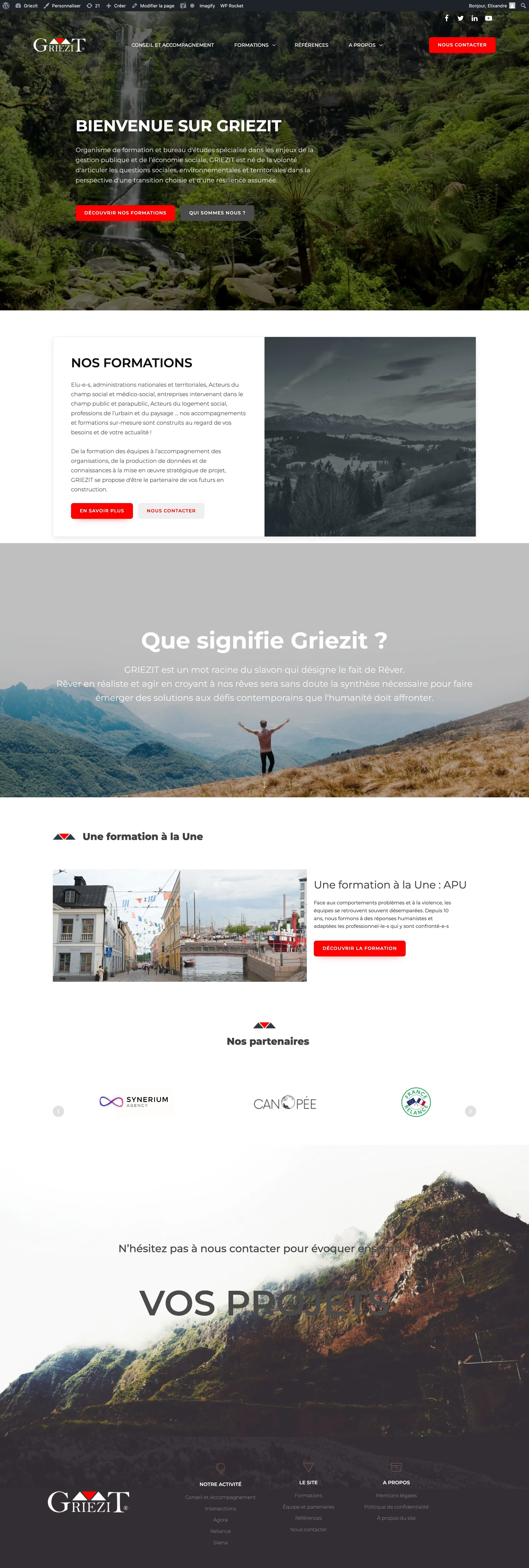 Griezit website: training catalogue and registration
